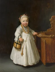 Jente ved en barnestol, 1640