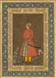 Portrett av Rup Singh, folio fra Shah Jahan-albumet, verso: ca. 1615-20, rekto: ca. 1500