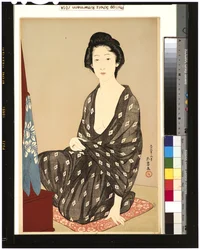 Kvinne i sommerkimono, 1920 (treblokk)