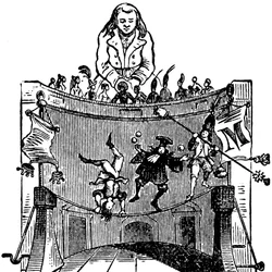 Illustrasjon til «Gullivers reiser» skrevet av Jonathan Swift