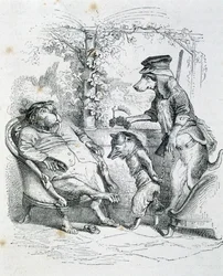 The Two Dogs and the Riffler Fox - av Grandville