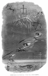 En scene tegneserieskaper Grandville drømte om under et mareritt som like før hans død. Georges Bataille skrev om denne graveringen: Forbryteren drømmer at han nettopp har truffet en mann i et mørkt skogholt. Menneskeblod ble spredt, og etter et uttrykk ..