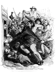 Aksjonærene, gravering etter tegning av Jean Ignace Isidore alias JJ Grandville