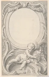 Design for ramme rundt portrettet av Francis Russell, andre jarl av Bedford