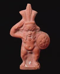 Statuett av den egyptiske husguden Bes