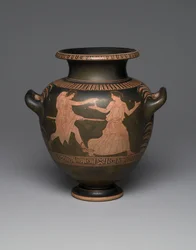 Attic rødfigur stamnos, 440-430 f.Kr. (keramikk) (se også 342003)