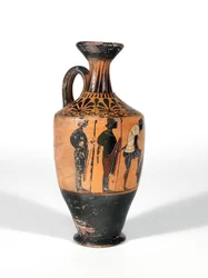 Lekythos, Krigere bevæpnet til kamp, 510-500 f.Kr.