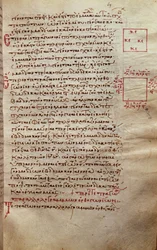 Side med tekst med geometriske figurer, fra Elements by Euclid (3. århundre f.Kr.)