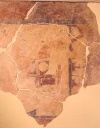 Perseus Hunter, freskomaleri fra metope av Temple C of Thermos, Hellas, gresk sivilisasjon, ca 630 f.Kr.