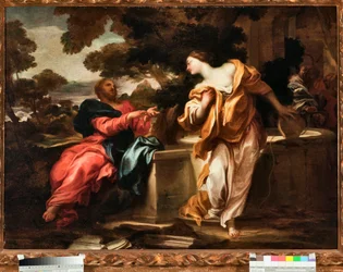 Kristus og den samaritanske kvinnen ved Jakobs brønn Maling av Gregorio de Ferrari (1647-1726), Genes, Musei di Strada Nuova (inv n PR 375)