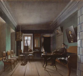 Interiør av Bykovs hus, 1850-tallet