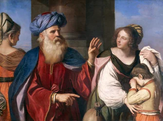 Abraham forviser Hagar av Guercino (1591-1666), olje på lerret