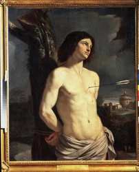 ""Saint Sebastian"" Maleri av Giovanni Francesco Barbieri kalt Il Guercino (Le Guerchin) (1591-1666)