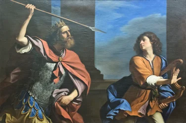 Saul prøver å drepe David med spydet sitt