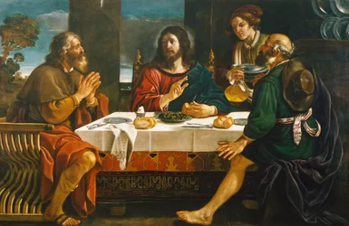 Nattverd i Emmaus, av Giovanni Francesco Barbieri, kjent som Guercino (1591-1666), olje på lerret