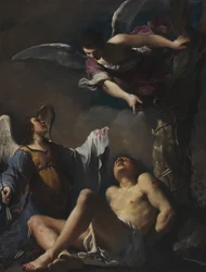 St. Sebastian støttet av to engler