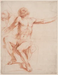 Sittende mannsfigur, ca. 1618-19