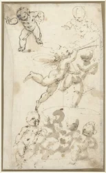 Putti og en flytende engel