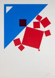 Suprematist Bachus og Ariadne etter Titian In Silkscreen, 2018 (silketrykk)