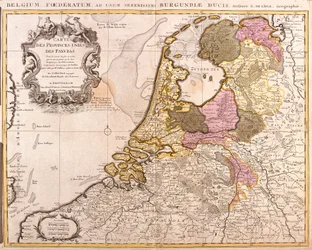 Kart over De forente provinser i Nederland (etsing