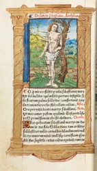 Trykt tidebok (bruk av Roma): fol. 102v, St. Sebastian