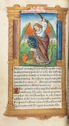 Trykt tidebok (bruk av Roma): fol. 97v, Erkeengelen St. Mikael