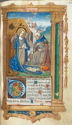 Trykt Timebok Bruk av Roma: fol. 34r, Fødselen, 1510.