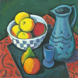Stilleben med epler, 2010 (gouache på papir)