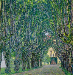 Avenue i parken til Kammer Castle, 1912