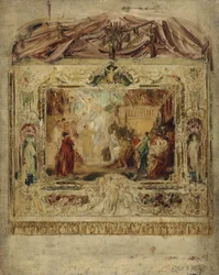 Design for et teaterteppe, ca. 1883–85 (olje på lerret)