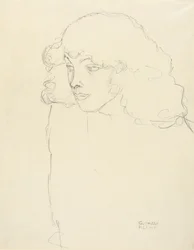 Halvlengde Portrait of a Girl i trekvart profil, 1913