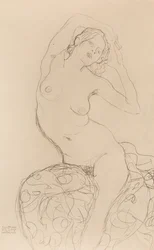 Sittende naken, ca 1914-1916.