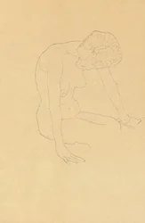 Studie av en naken kvinne, ca. 1908-1909