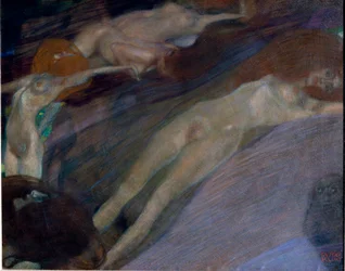 Water agitee Maleri av Gustav Klimt (1862-1918). 1898 dim. 52x65 cm Østerrikske Galleri Belvedere, Wien.