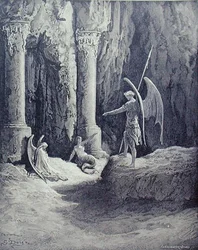 Satan ved helvetes porter, fra bok II av 