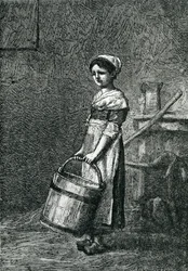 Cosette Carrying a Bucket, illustrasjon fra 