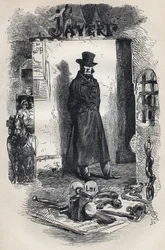 Javert, illustrasjon av romanen "" Les Miserables"" av de Victor Hugo
