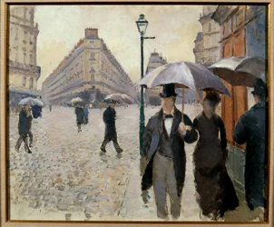 En gate i Paris i regnvær (Place de l