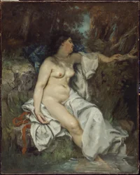 Sovende badende ved en bekk, 1845
