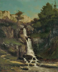 Steinete kanter av La Loue Courbet 1864