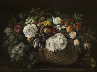Blomster i en kurv