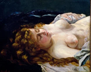 «Ung rødhåret sovende»-maleri av Gustave Courbet (1819–1877)