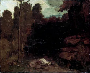 Landskap med en død hest, 1850-tallet.