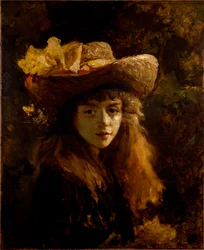 Portrett av jentemaleriet av Gustave Courbet (1819-1877) 1872 Dim. 73x60 cm Wien, Kunsthistorisches Museum, Neue Galerie in der Stallburg
