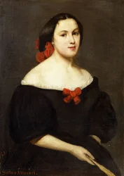 Kvinne med vifte; Femme a L"Eventail, 1861