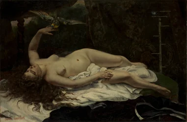 Kvinne med en papegøye, 1866.