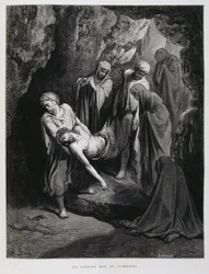 Kristus ført til graven, illustrasjon fra Dore-bibelen