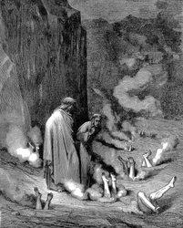 Dante og Vergil i helvete, 1863