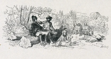 La Fontaines fabel «Ulven og hunden»
