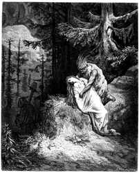 Illustrasjon av Gustave Dore (1832–1883) til romanen av François René de Chateaubriand (1768–1848), Atala, utgave Hachette 1863 -